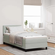 Letto a Sorgente LED con led Grigio chiaro 80 x 200 cm Velluto