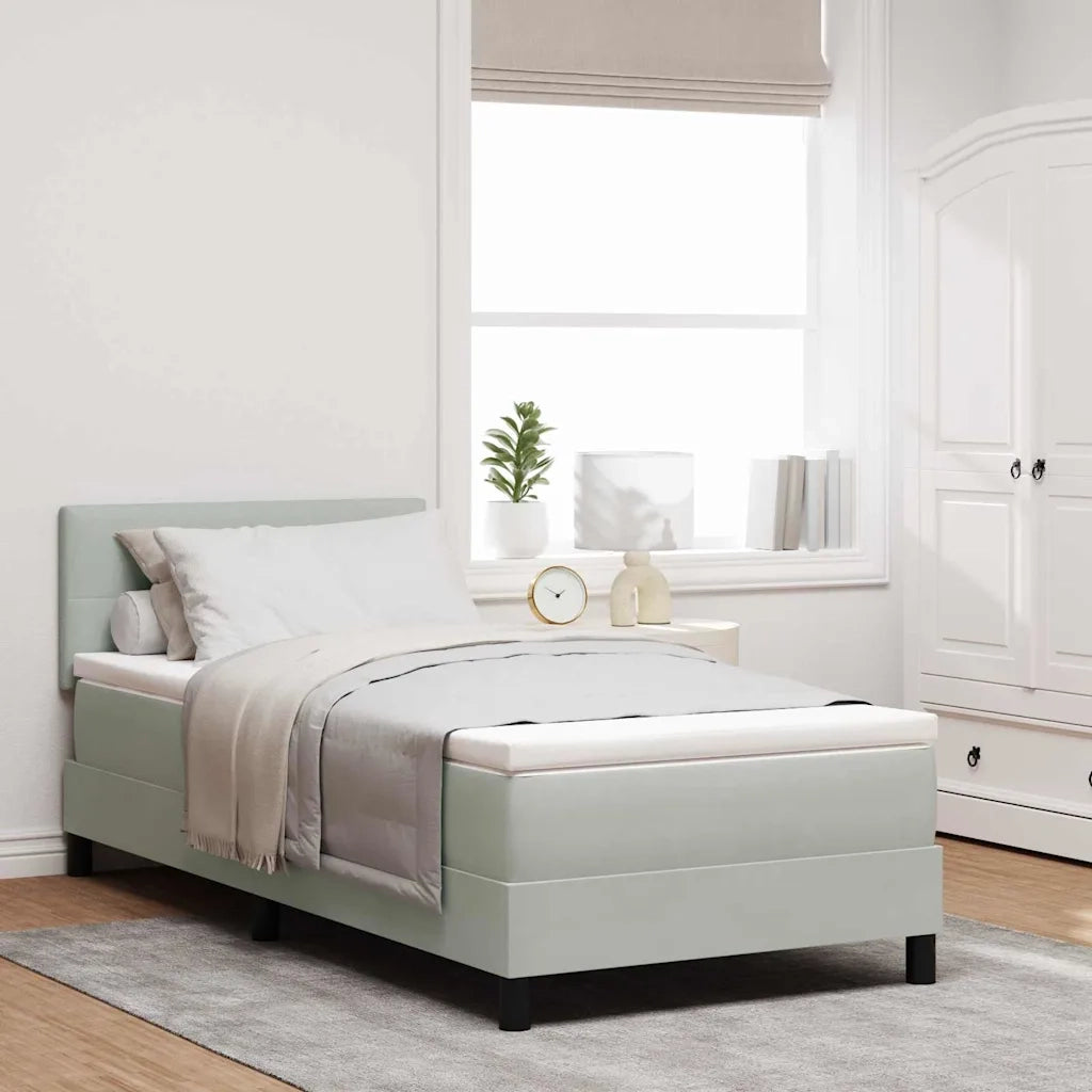 Letto a Sorgente LED con led Grigio chiaro 80 x 200 cm Velluto