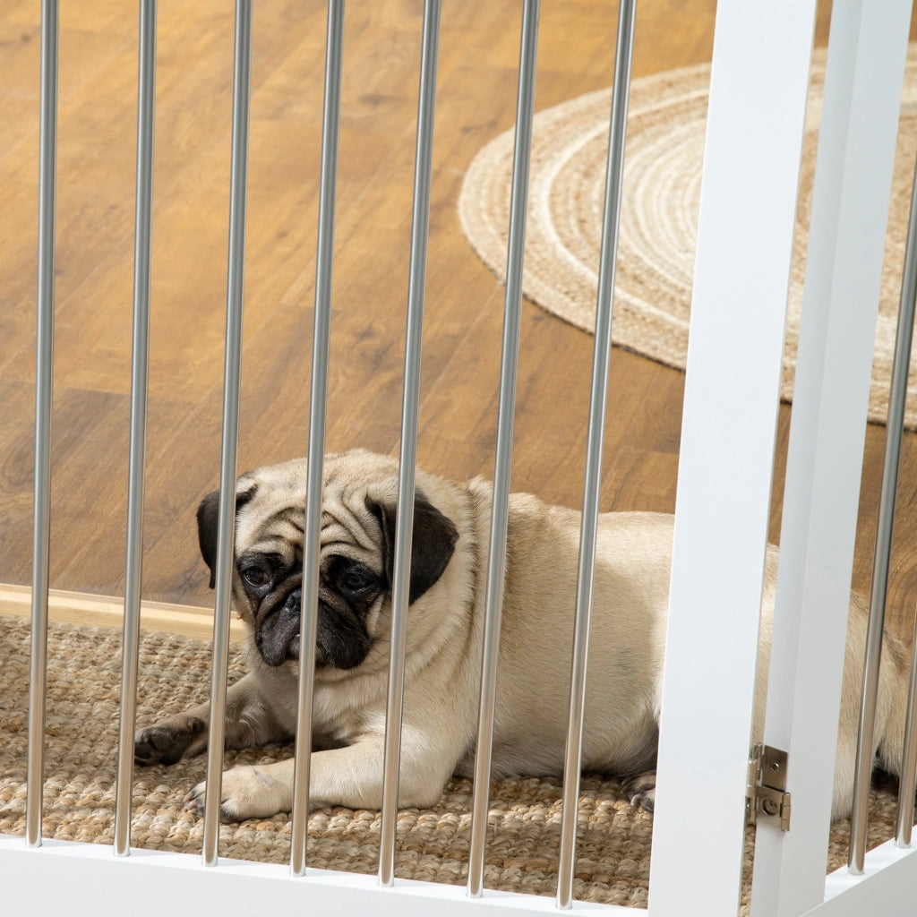 Barriera di Sicurezza per Cani Porte e Scale Pieghevole ¨C zephmum ¨C Bianco 154x30x80 cm