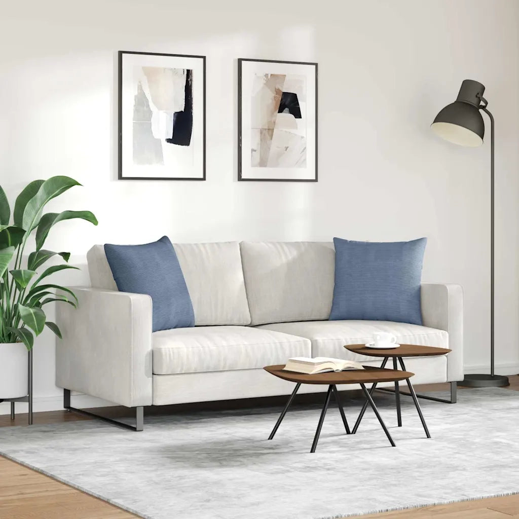 Cuscini da Divano 2 pcs Blu 50 x 50 cm Tessuto in Cords 42013992