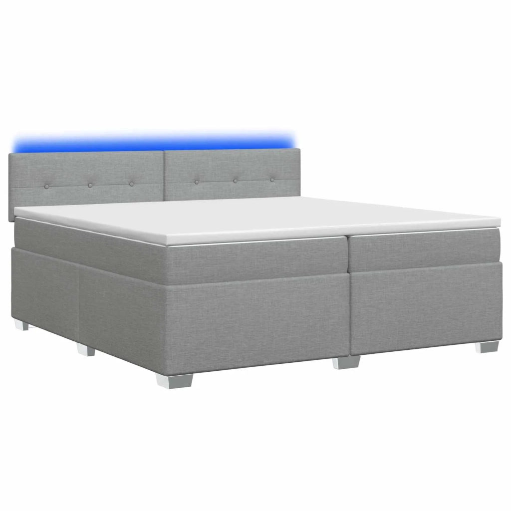 Letto con Box Spring, Materasso e LED Grigio Chiaro Tessuto 3452022