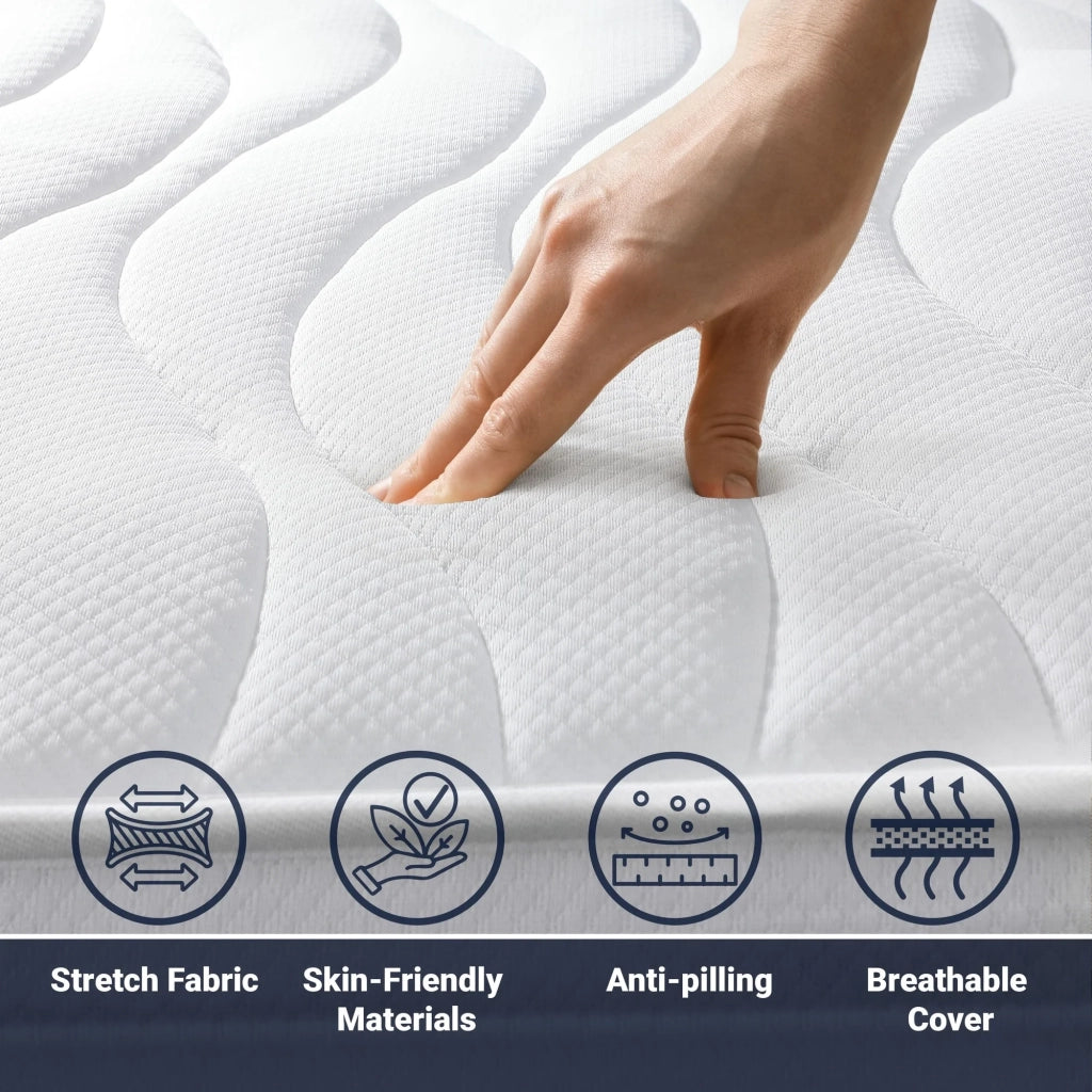 Materasso Singolo 70x140 cm in Memory Antibatterico | Altezza 20 cm | Rivestimento 3D Air in Fibra Ipoallergenica | Materasso Ortopedico a 7 Zone Differenziate Termosensibili