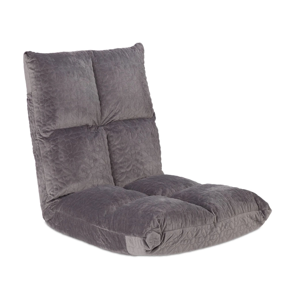 Sedia da terra regolabile per adulti e adolescenti 60 x 50 x 10 cm uso versatile design chic in tessuto grigio 13_0011065