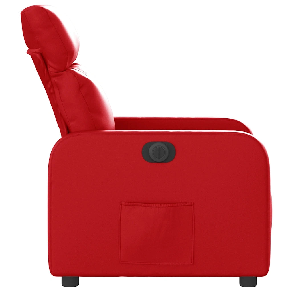 Poltrona | Sedia Relax Reclinabile Elettrica Rossa in Similpelle