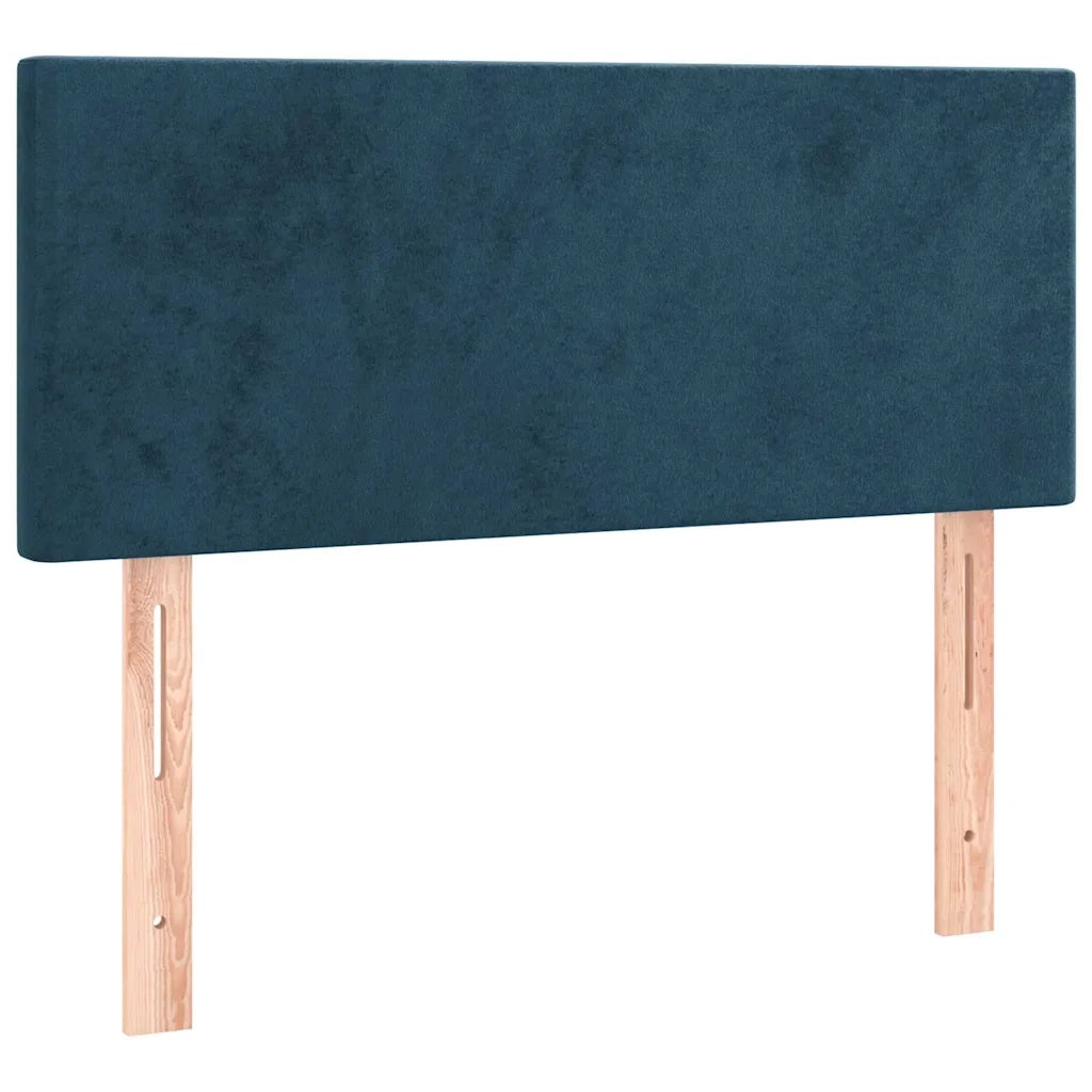 Letto a Molle con Materasso e LED Blu Scuro 90x190cm in Velluto 3134259