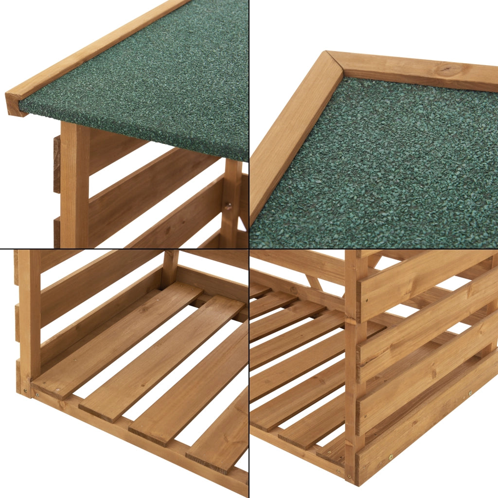 Legnaia da Esterno con Tetto Deposito Coperto per Legna da Ardere 123x116x64 cm [en.casa]