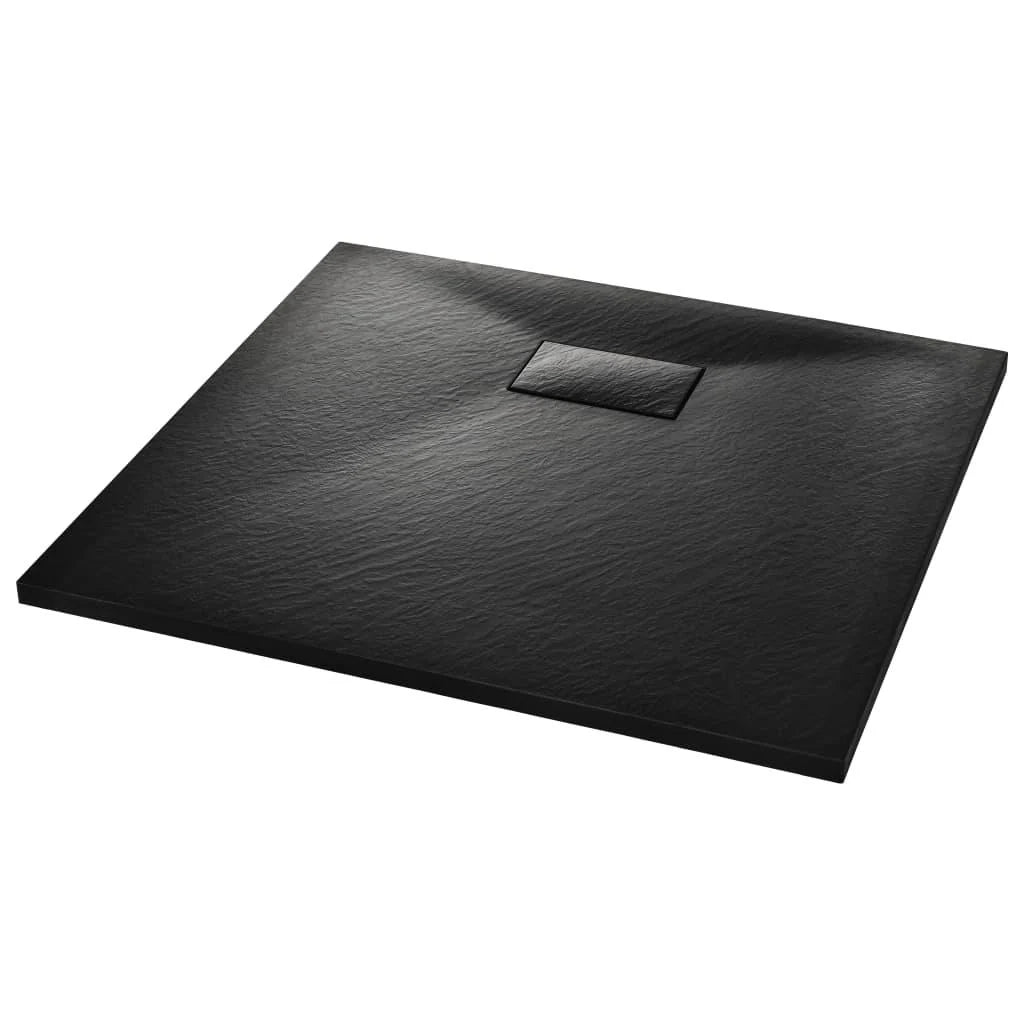 Piatto doccia rettangolare per bagno casa interno foro di scarico standard 9 cm smc 90 x 80 cm nero 02_0003456