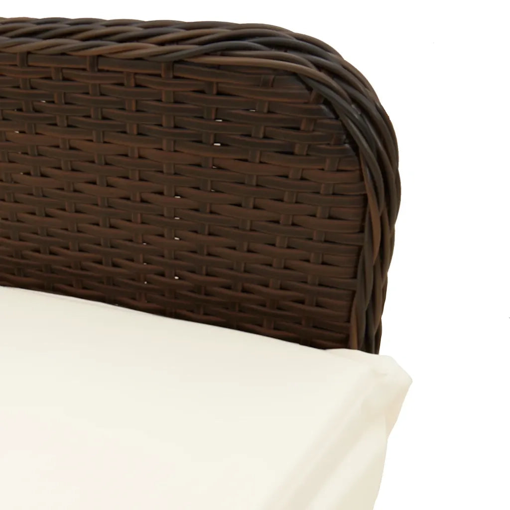 Set Bistrò da Giardino 5 pz con Cuscini in Polyrattan Marrone