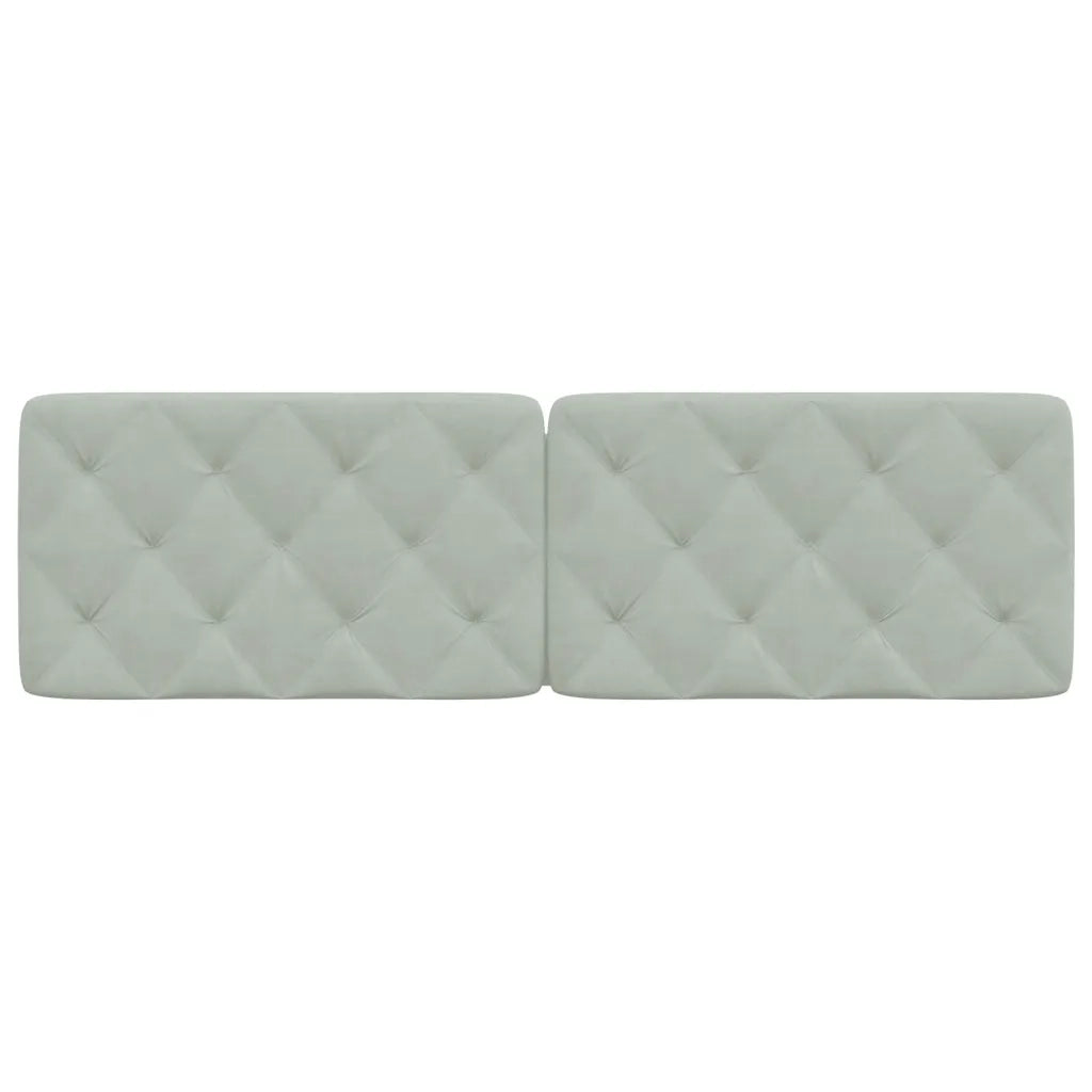 Coussin de tête de lit gris clair 160 cm velours