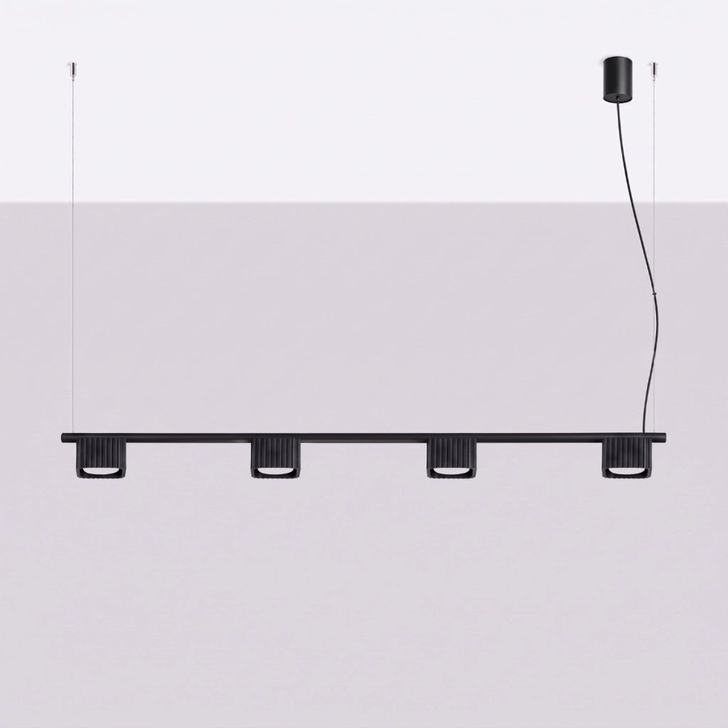 Lampadario RIFF 4 nero Gx53