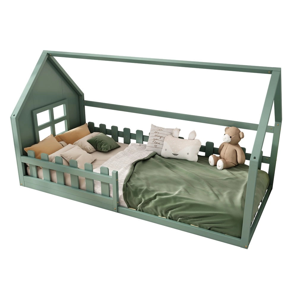 Letto singolo ¨C Minimal ¨C 90x200 cm verde legno