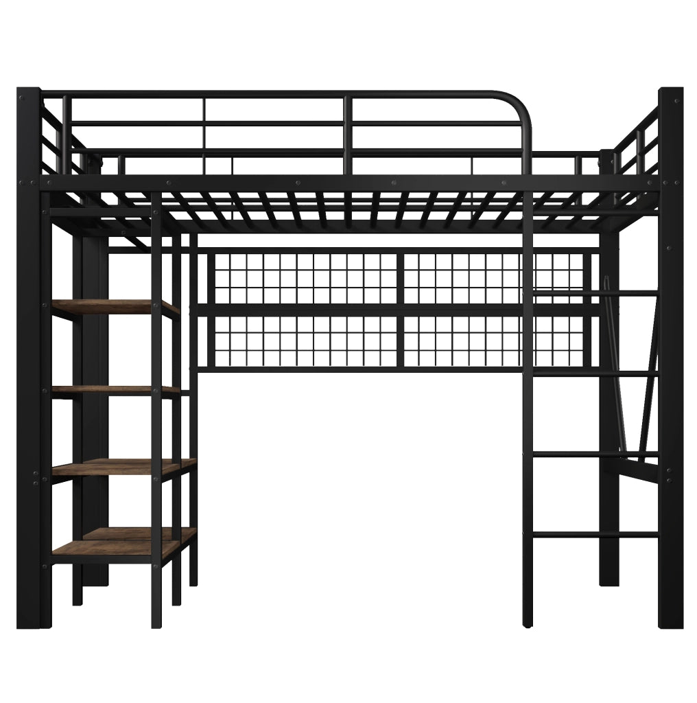 LETTO a soppalco 90x200 cm in metallo e MDF nero