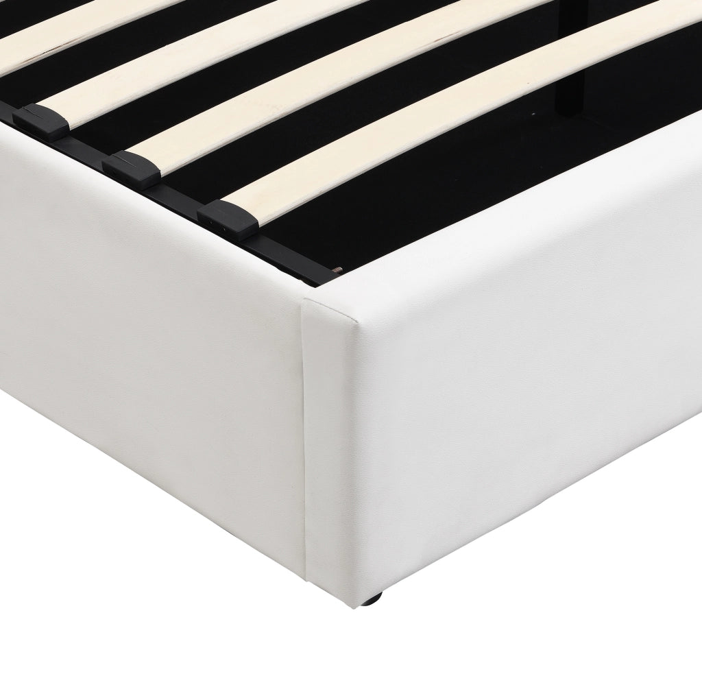 Letto imbottito 140 x 190 cm con LED, USB, vano contenitore e testiera regolabile