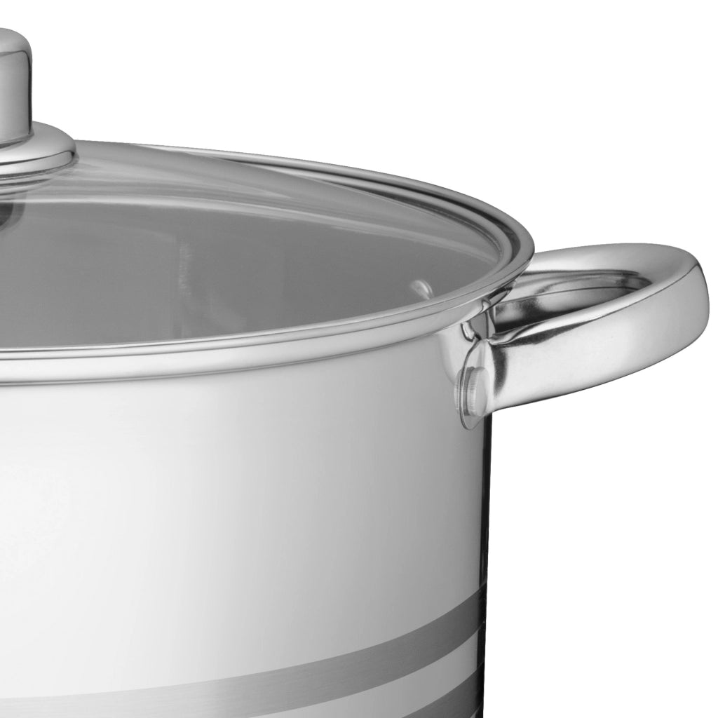 Pentola a induzione grande in acciaio inox KADAX con coperchio, gas, 24 cm, 9 l, acciaio di alta qualità