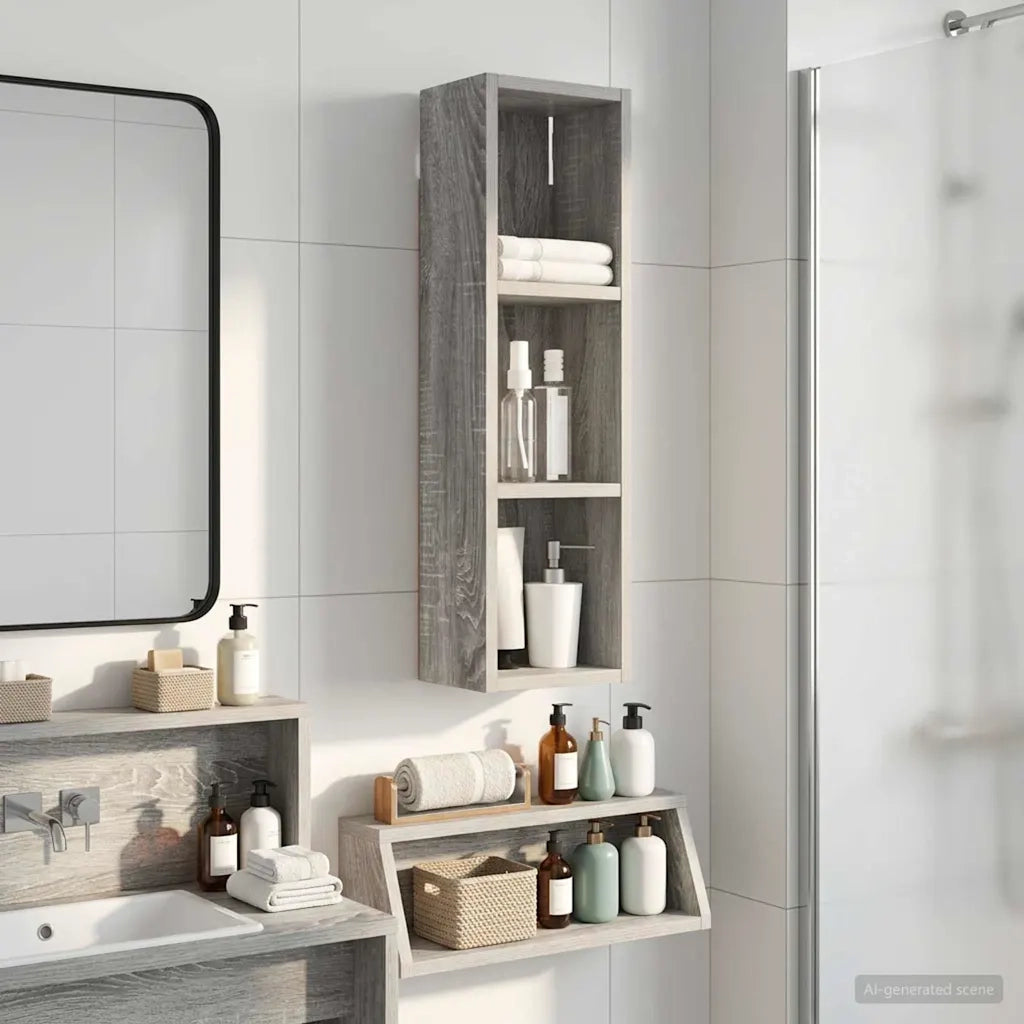 Armoire murale de salle de bain Gris Sonoma 20 x 14 x 70 cm