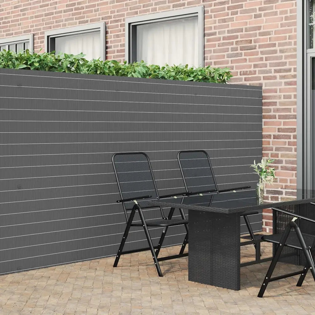 Recinzione da Giardino Bifacciale Grigia 1,8x5 m in PVC 42002627