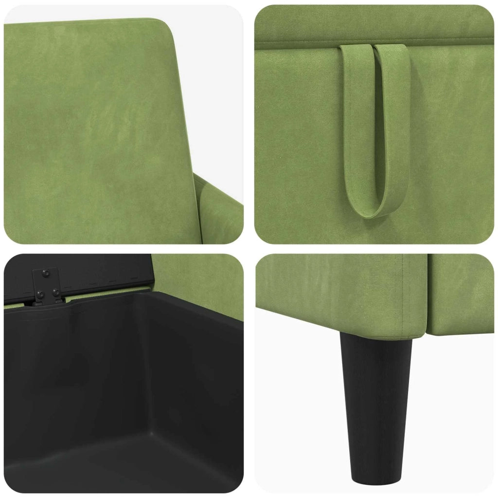 Set di Divani con Storage 2 pz Verde chiaro Poliestere 3429193
