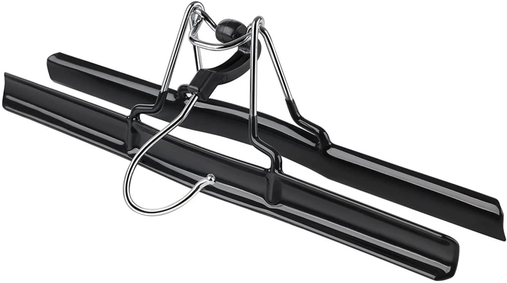 Set di 10 grucce appendiabiti appendipantaloni appendigonne superficie antiscivolo in PVC gancio rotante adatto per vestiti bagnati e asciutti lunghezza 26 cm nero 12_0000008