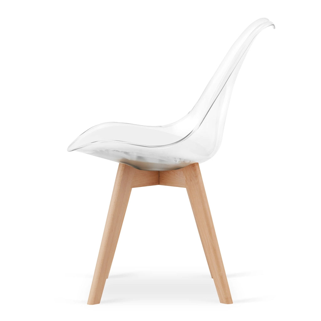 Sedia VALORA RIXK - Trasparente con gambe naturali x 4