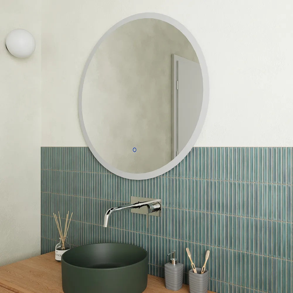 Specchio led Ø 90 cm touch screen luce calda/fredda | Beam