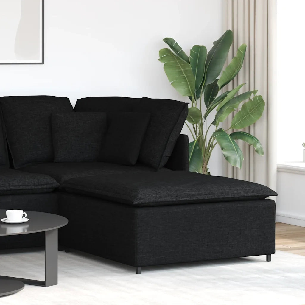Divano Modulare Poggiapiedi Modulo Nero 100x100x48 cm 4104479