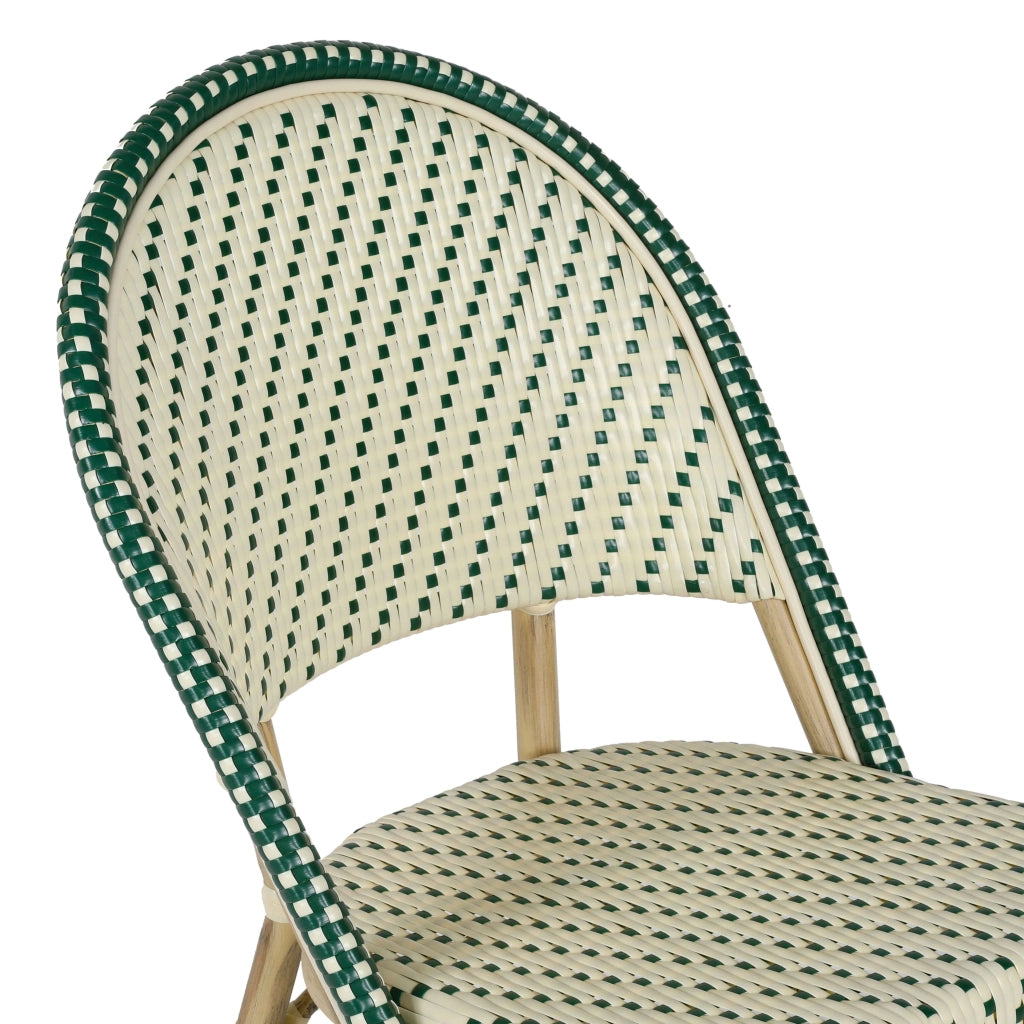 Oviala - Sedia da giardino in rattan verde e alluminio