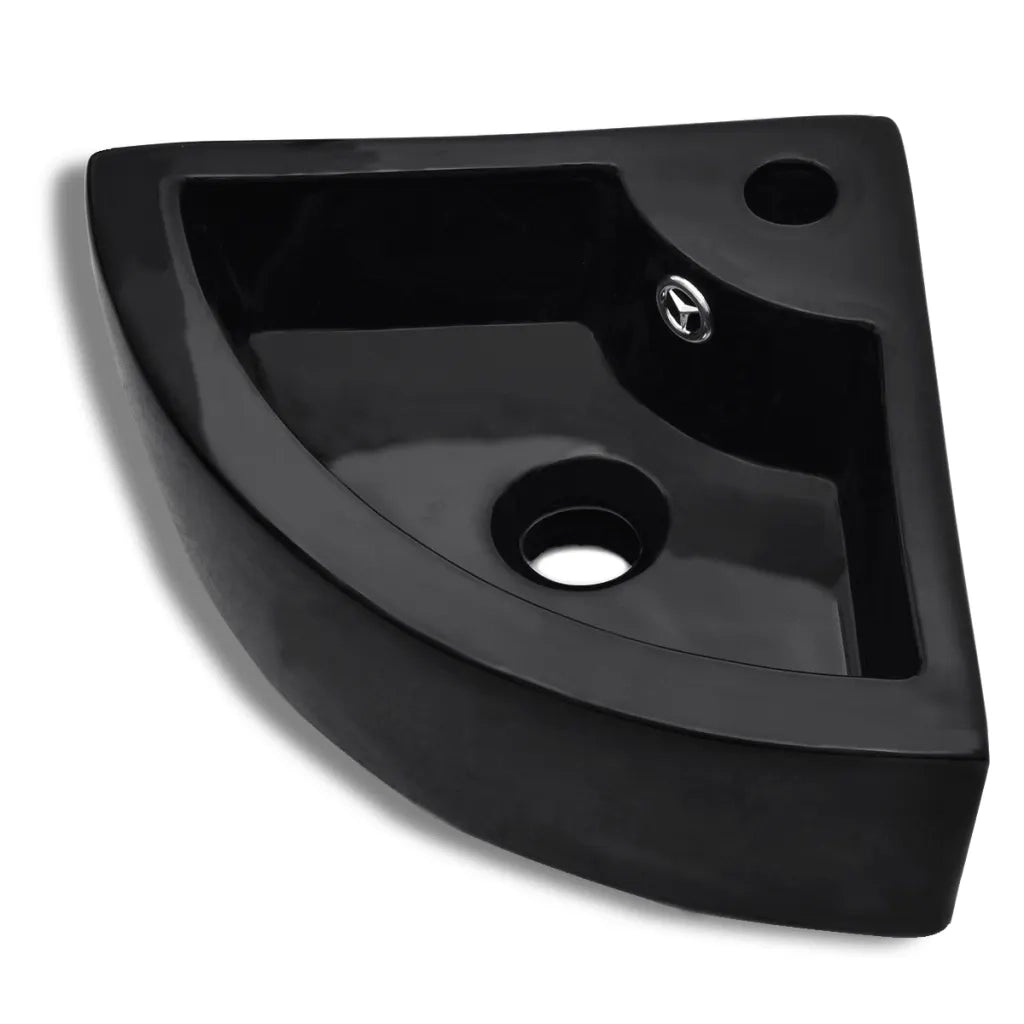 Lavandino-Lavabo con Troppopieno-Lavello 45x32x12,5 cm Nero