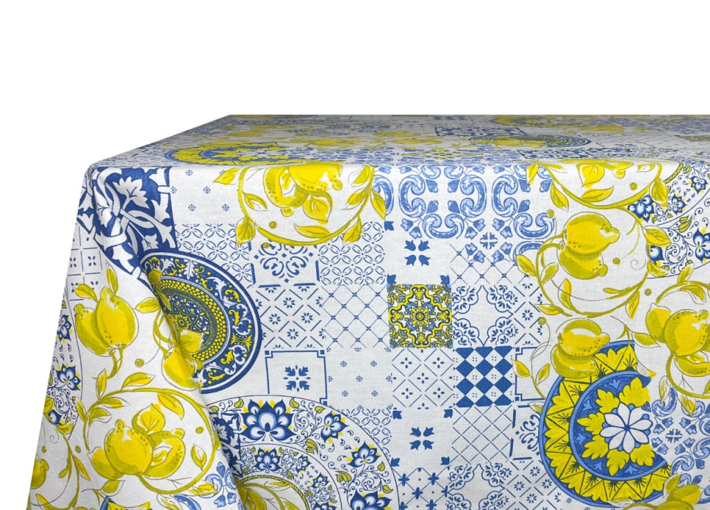 Tovaglia Per Salotto Cucina Tavolo 100% Cotone Made In Italy Positano RP - 140x360 - Positano