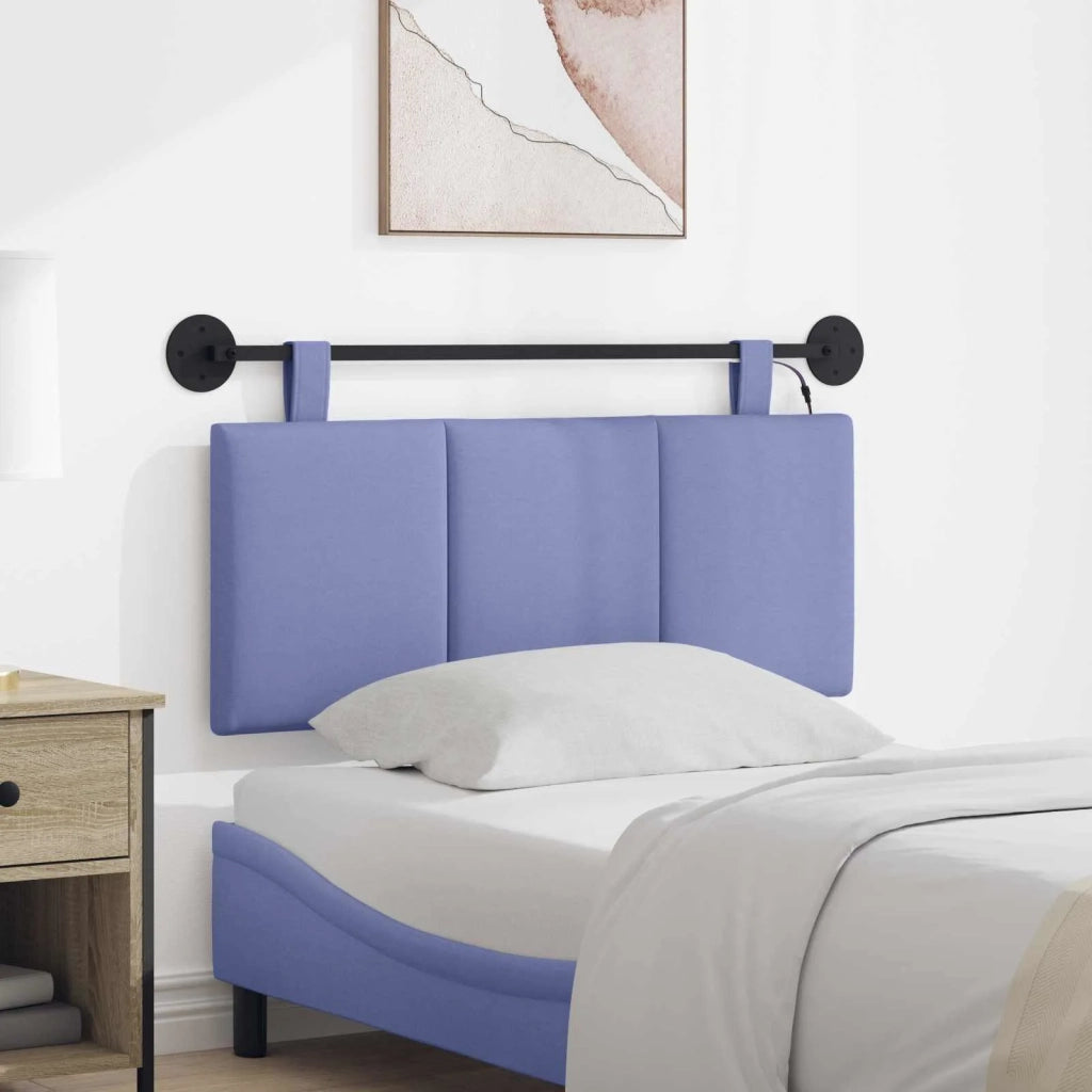 Testiera | Testata sospesa Con luce LED Blu jeans Tessuto