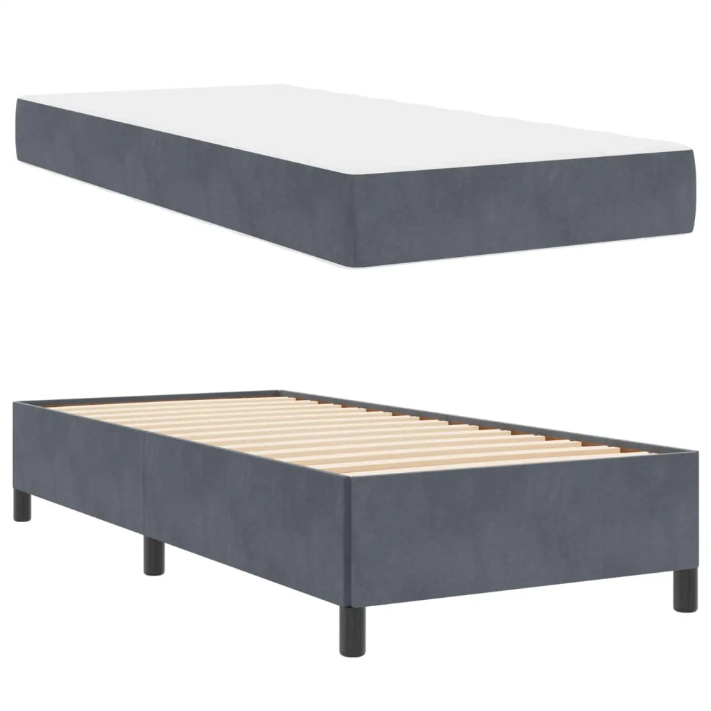 Letto singolo | Letto per adulti | Struttura del letto Grigio scuro 80 x 200 cm Tessuto