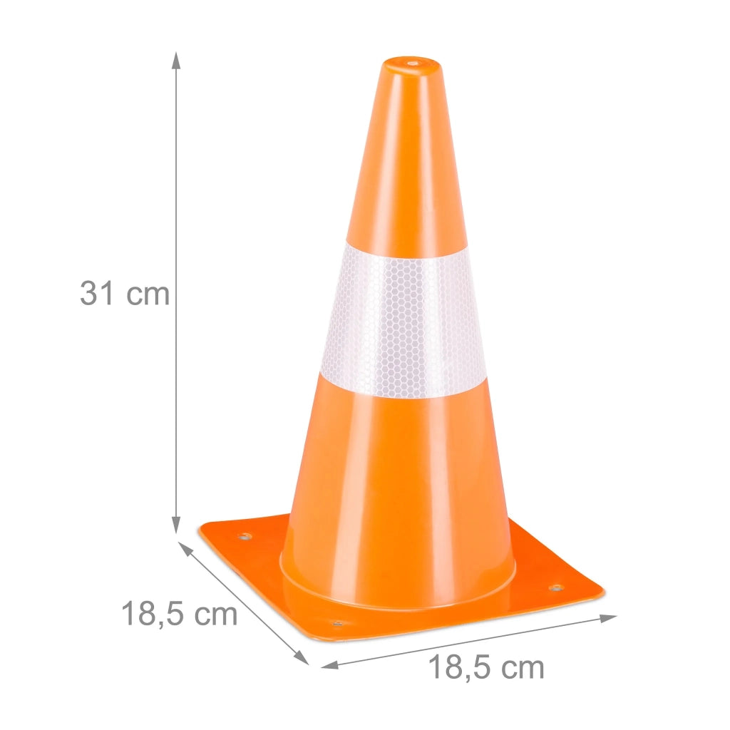 Set di 12 coni di segnalazione impilabili per allenamento sportivo all'aperto 43 x 29 cm in plastica arancione 13_0014733