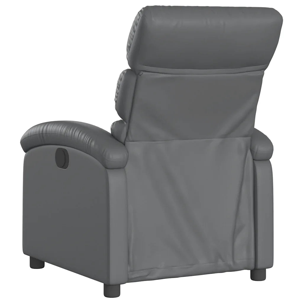 Poltrona | Sedia Relax Reclinabile Elettrica Grigia in Similpelle