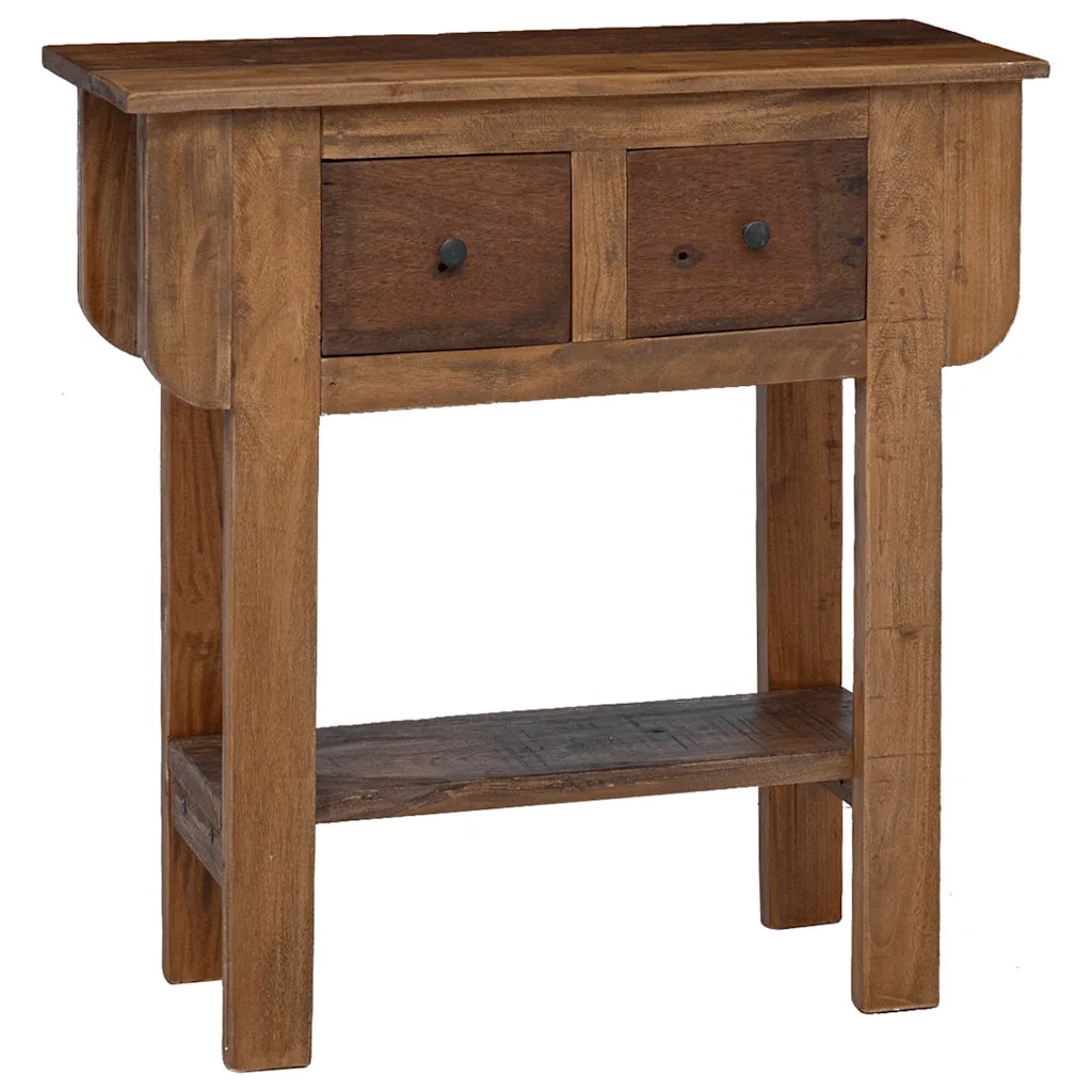 Table console bois de récupération mélangé 80x35x80 cm