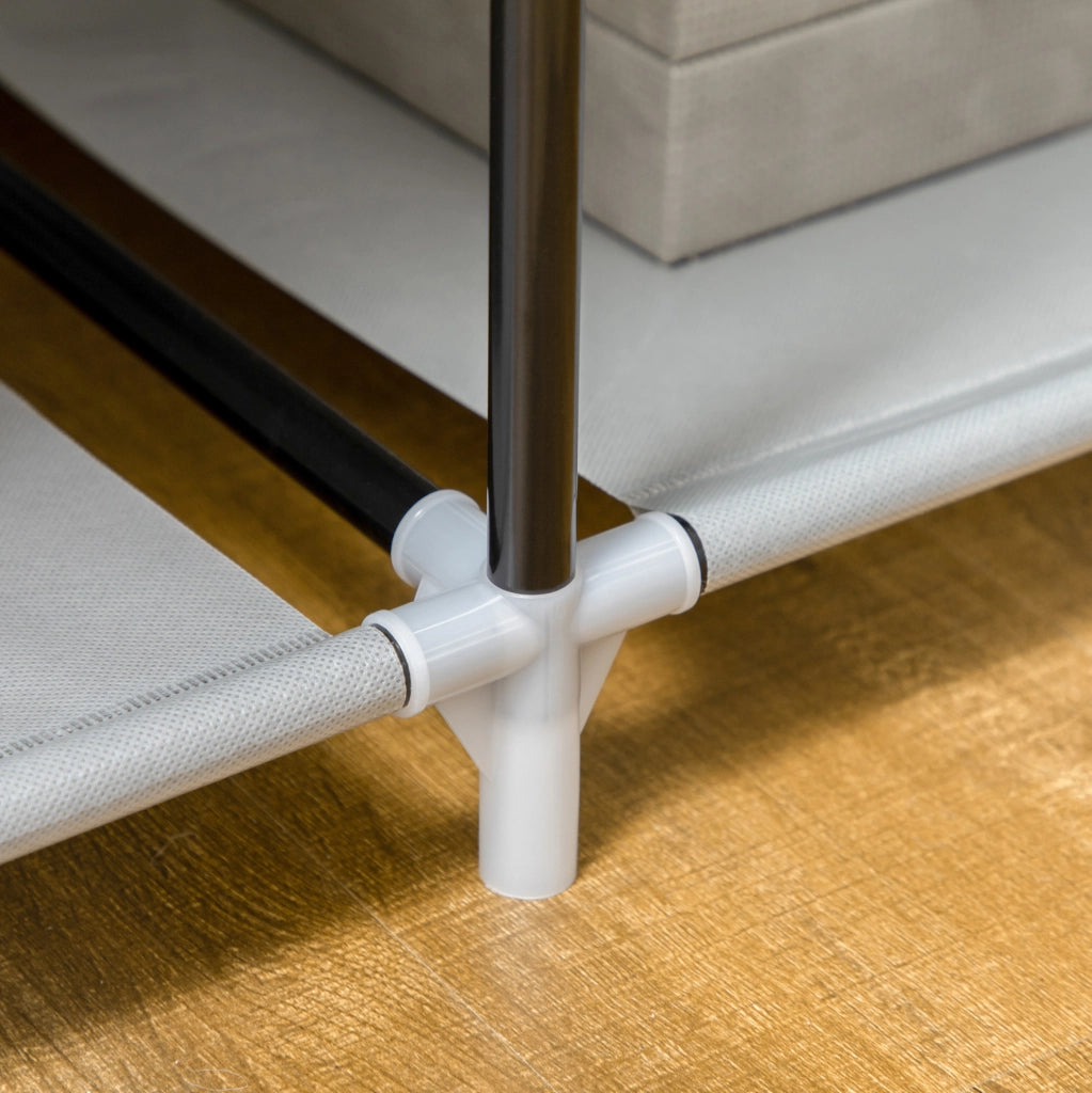 Armadio in tessuto ULEVR 103x43x162,5 cm con barra appendiabiti e 6 ripiani, grigio