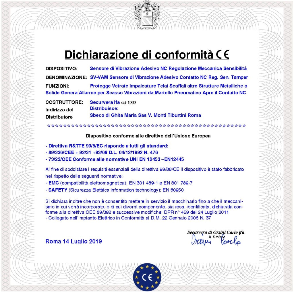 Sensore di Scasso Rileva le Vibrazioni Continue Due Pezzi Per Antifurto Via Filo Di Inferriate Porte Vetrate Martelletto Regolabile Contatto Allarme NC Tamper Contenitore Adesivo ABS Marrone IP30