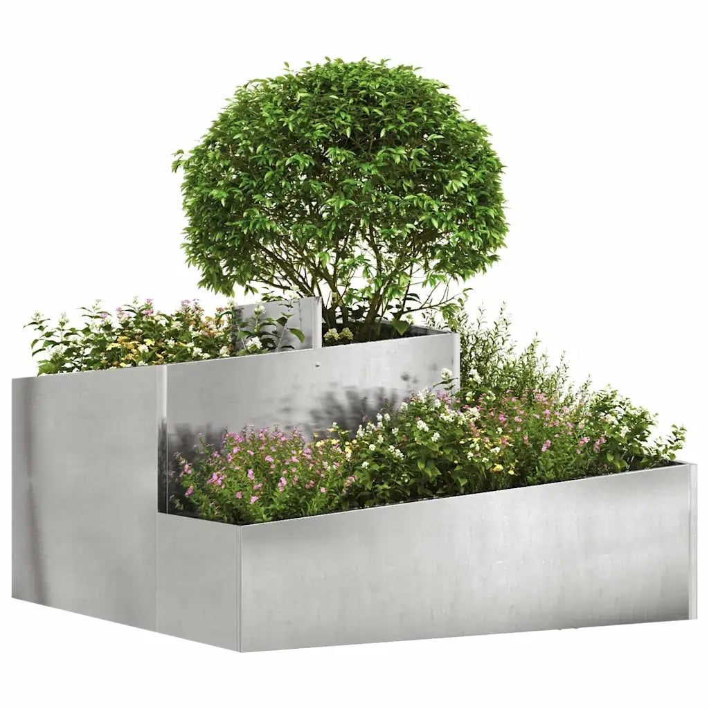 Vaso da giardino Argento 80 x 80 x 50 cm Acciaio inossidabile