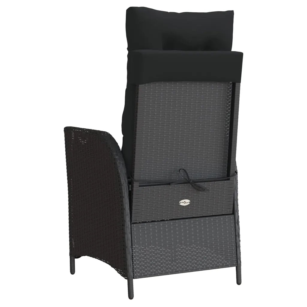 Set da Bistrò 3 pz con Cuscini Nero in Polyrattan 365273