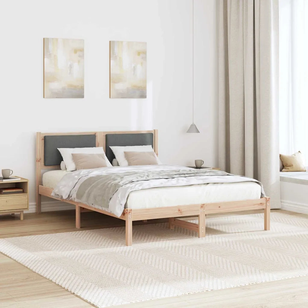 Letto matrimoniale | Letto per adulti | Struttura del letto Grigio scuro 140 x 200 cm Pino massello