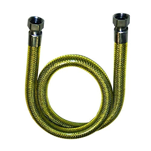 Tubo flessibile 1,5 metri per gas metano e gpl certificato acciaio inox ff 1/2 cucina