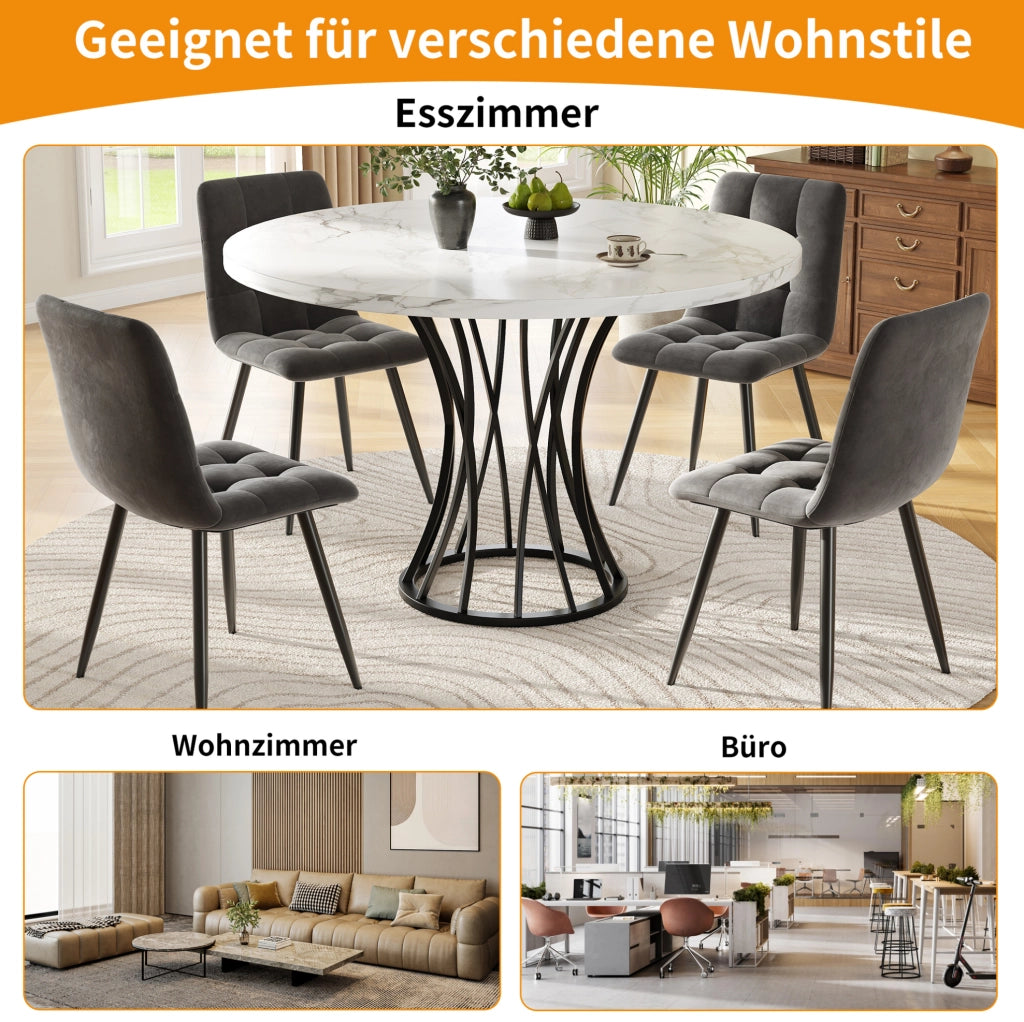 TAVOLO DA PRANZO ROTONDO 80x80x76 cm MDF Nero