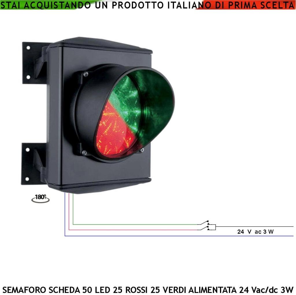 Semaforo Biluce 50 Led 25 Rossi 25 Verdi Alimentazione 220/24 V Impianto Semaforico Autolavaggio Segnale Libero Verde Avanzamento Occupato Rosso Attesa