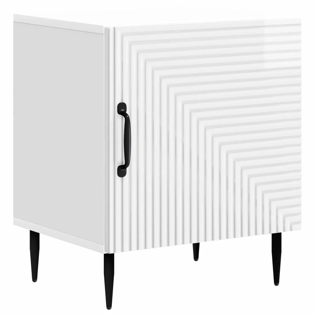 Armadio da Notte Bianco Lucido 43 x 34,5 x 50 cm 894803