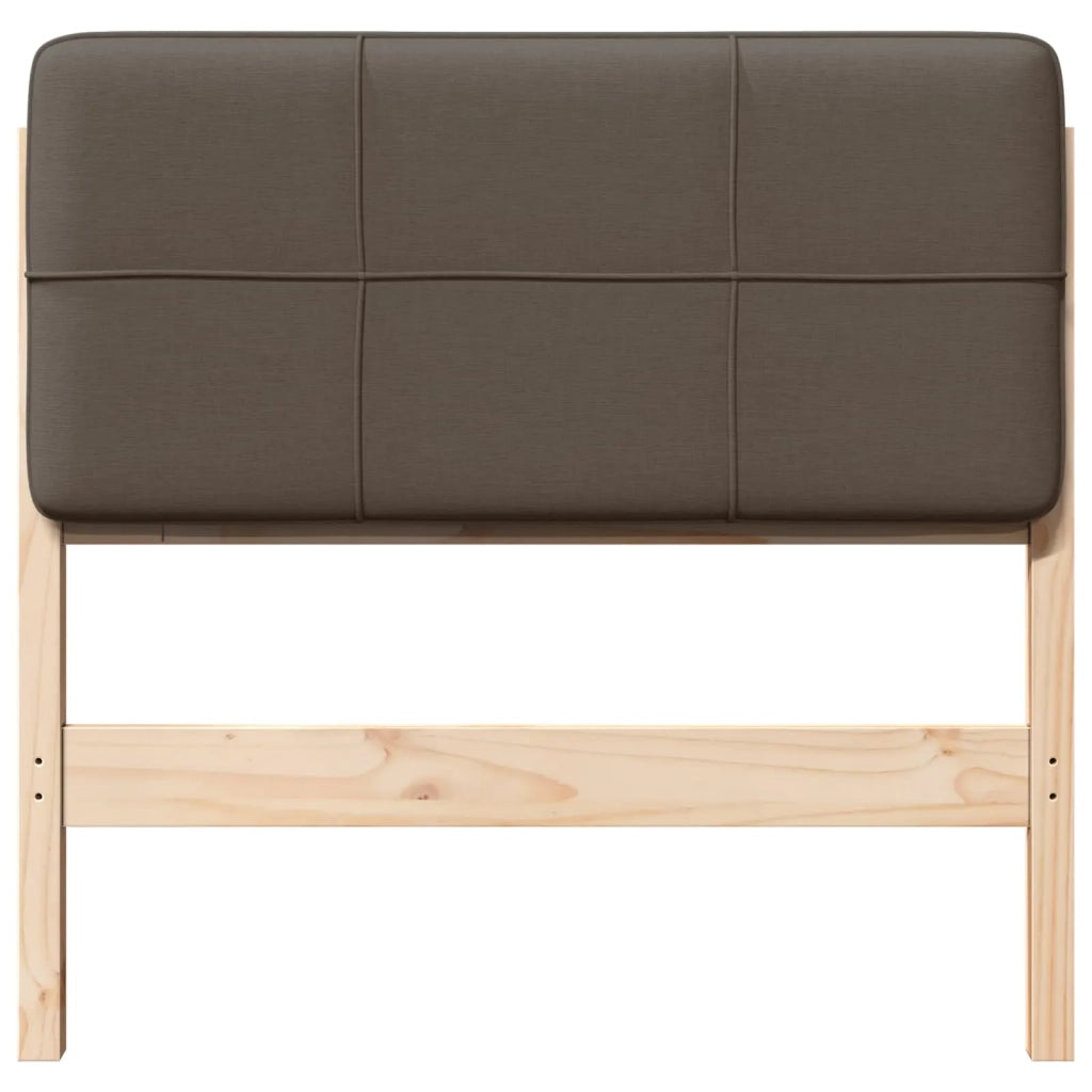 Testiera | Testata imbottita Marrone e taupe 80 cm Pino massello
