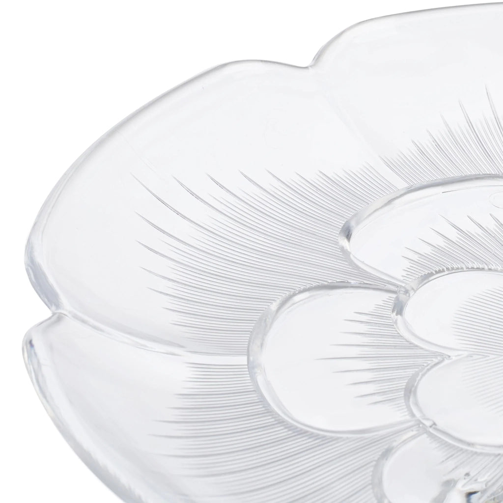 Alzata per torte elegante floreale versatile 30 x 30 x 10 cm in plastica trasparente 13_0014562