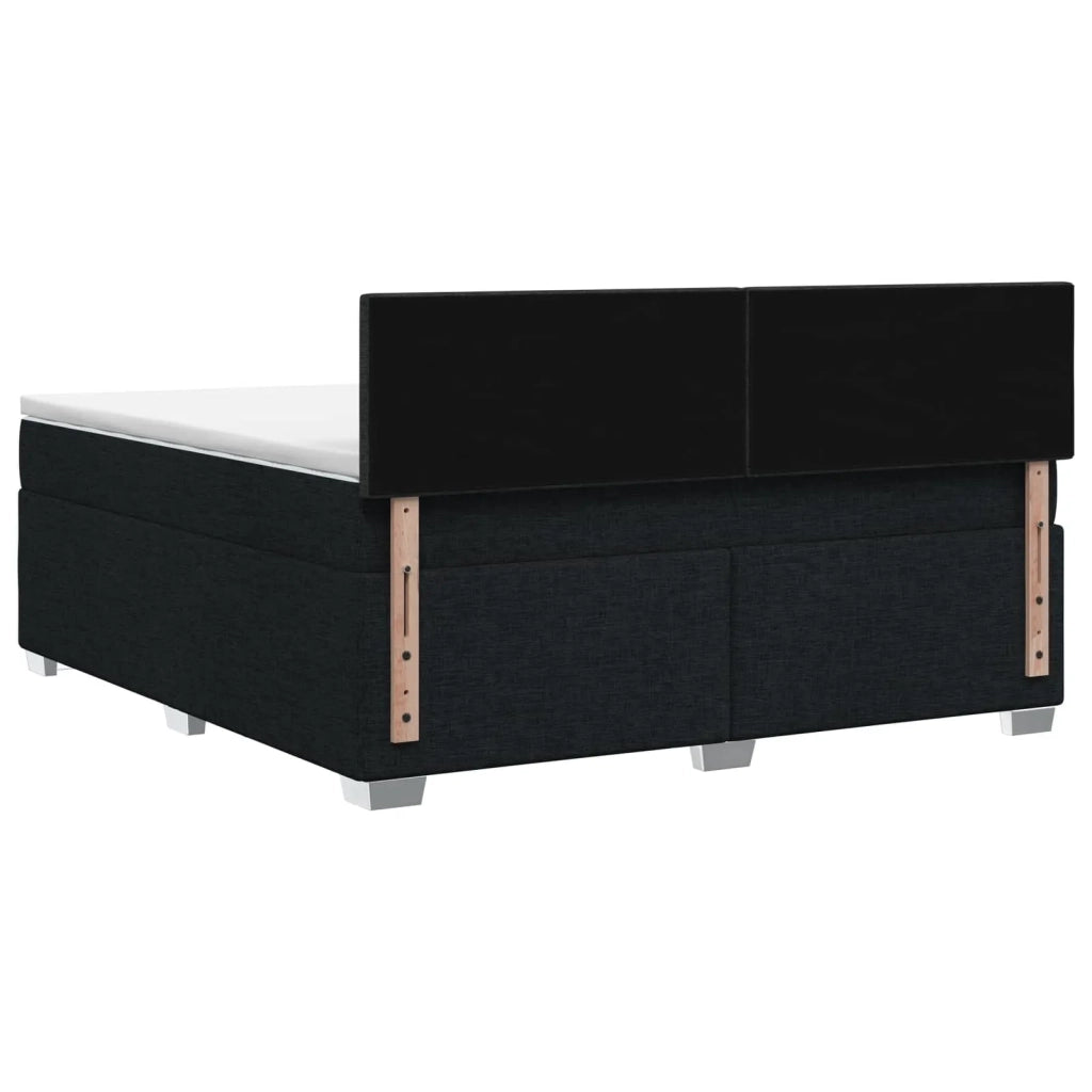 Letto con Box Spring, Materasso e LED Nero 160 x 200 cm Tessuto 3451982