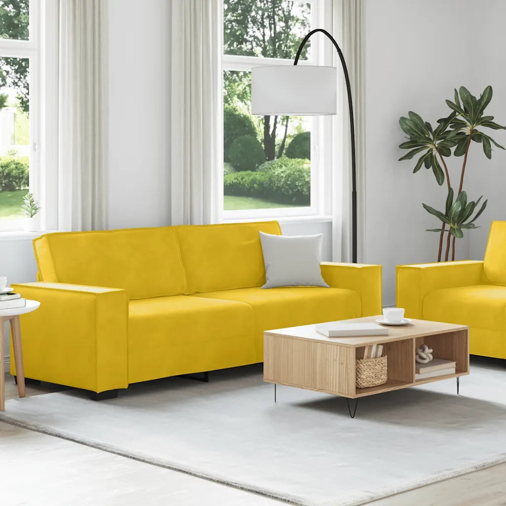 Set di Divani 2 pz con Cuscini giallo in Velluto 3324706