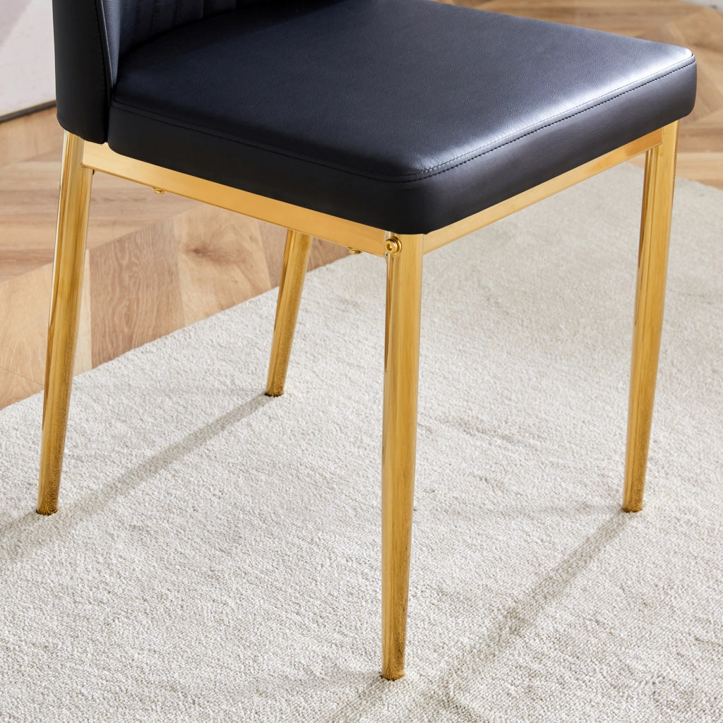 SEDIA Set da 4 pezzi 80x50x46,5 cm PU Nero/Oro