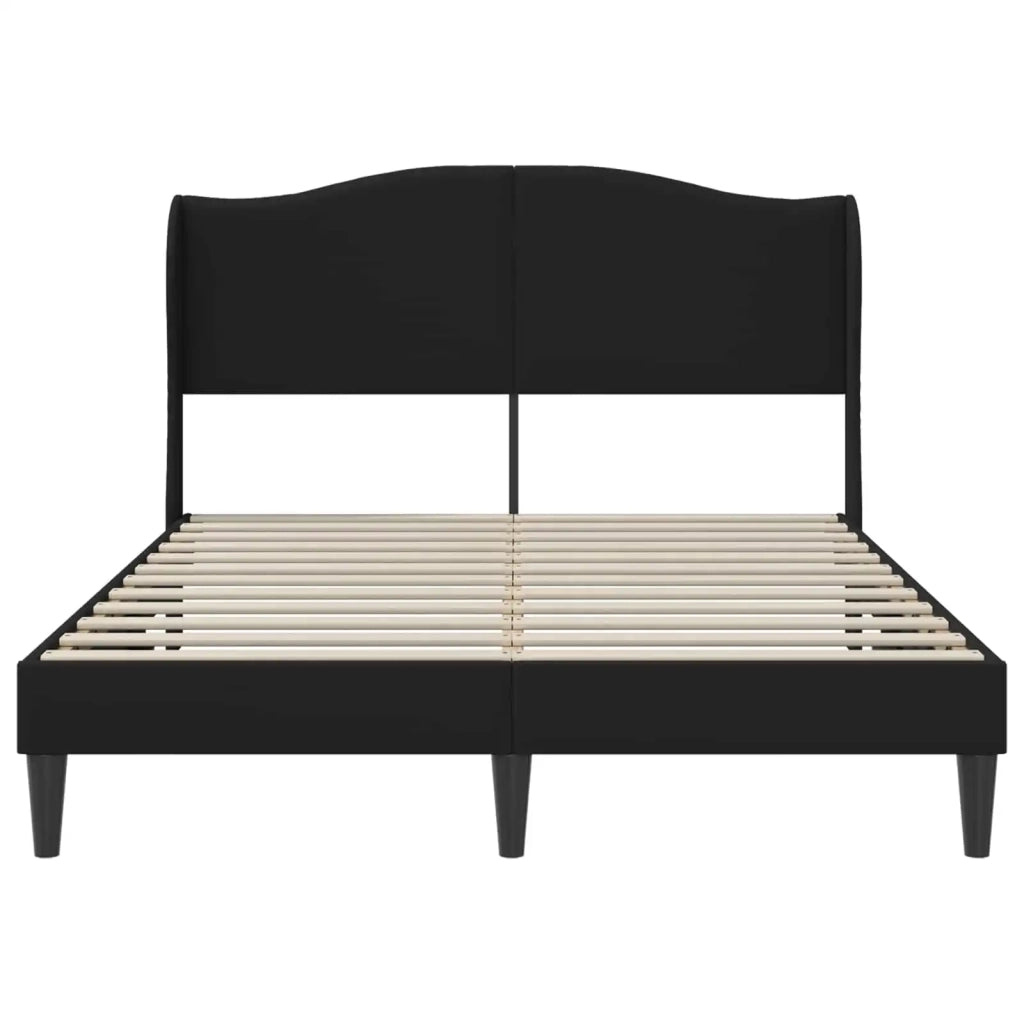 Letto matrimoniale | Letto per adulti | Struttura del letto con testiera Nero 120 x 200 cm Similpelle