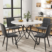 Set da pranzo rotondo con tavolo e 4 sedie