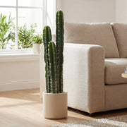 Pianta artificiale di cactus con tre steli modellabili in EVA e PE vaso decorativo verde per interni 95 cm